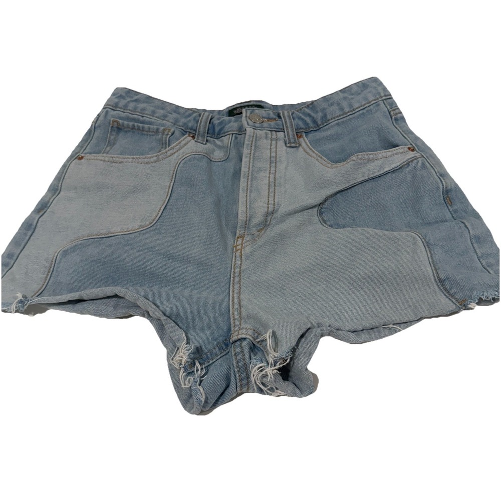 Wild Fable Two-Tone‎ Indigo Patch Super High-Rise Cutoff Jean Shorts size 4